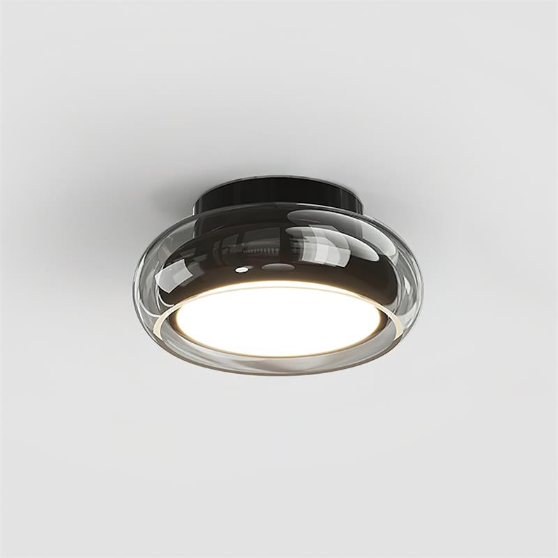 Plafón Retro de Cristal Ámbar – Iluminación Cálida con Detalle Cereza-Ceiling Light Fixtures-Hogar88-Negro y gris humo-Hogar88