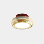 Plafón Retro de Cristal Ámbar – Iluminación Cálida con Detalle Cereza-Ceiling Light Fixtures-Hogar88-Rojo y coñac-Hogar88