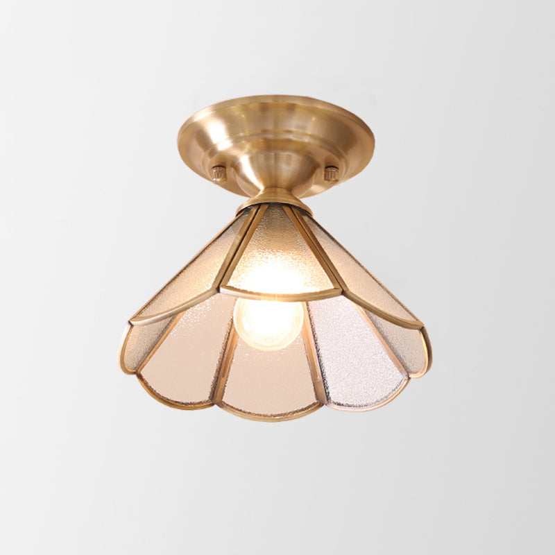 Plafón Semiempotrado de Latón – Diseño Minimalista con Borde Ondulad-Ceiling Light Fixtures-Hogar88-Latón-C-Hogar88