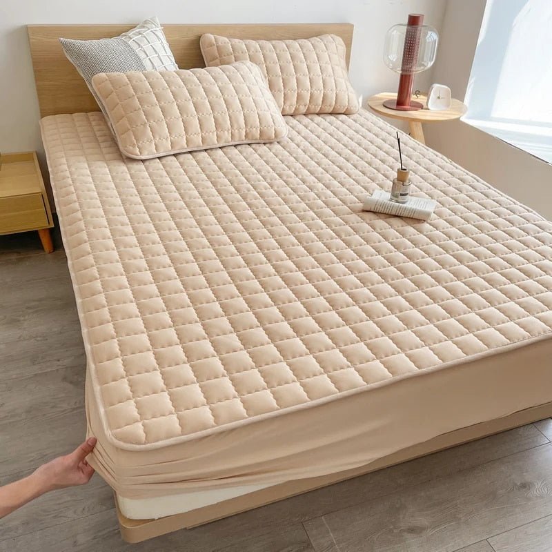 Protector de Colchón Impermeable King Size Suave y Transpirable – Cómodo, Higiénico y Duradero-Bedding-Hogar88-Beige-90 x 200 x 30 cm (cama individual)-Hogar88