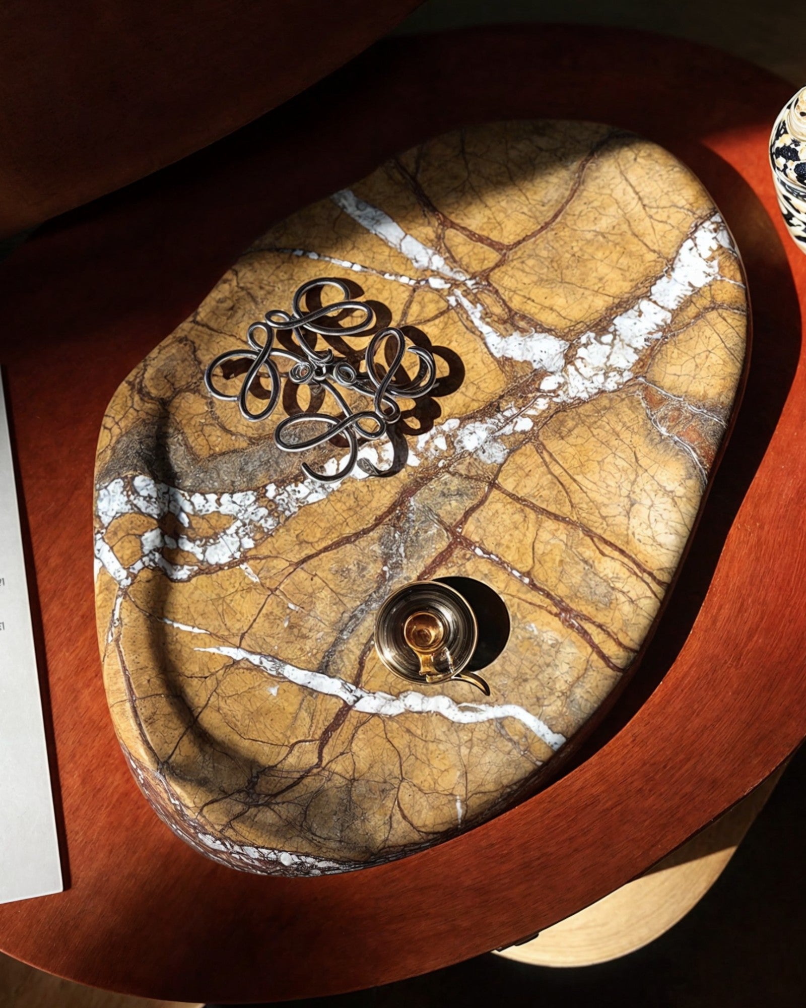 Bandeja de Mármol – Calacatta Viola – Piedra Natural – Rainforest Brown-Decorative Trays-Hogar88