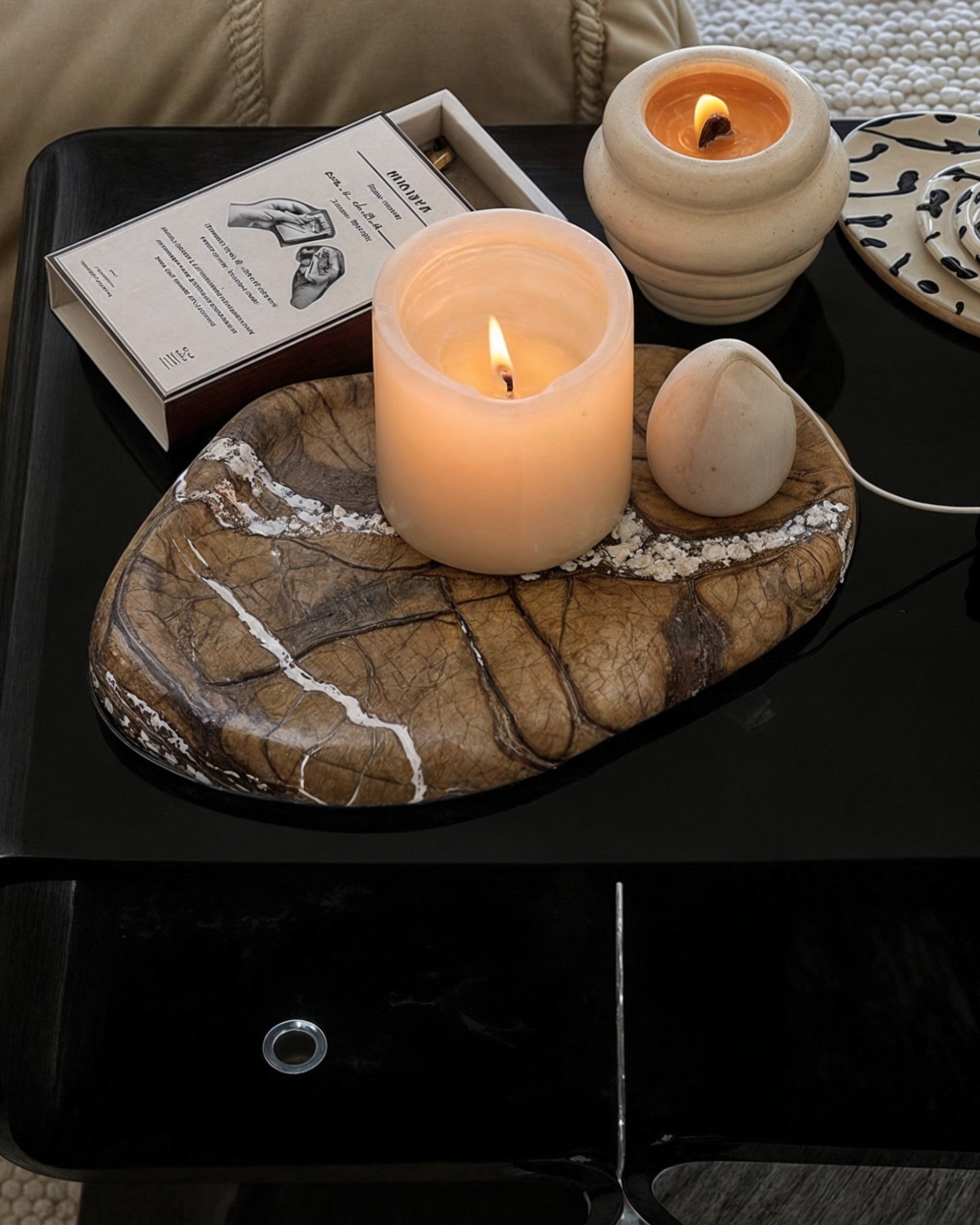 Bandeja de Mármol – Calacatta Viola – Piedra Natural – Rainforest Brown-Decorative Trays-Hogar88