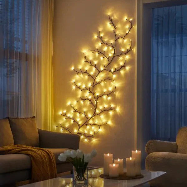 Rama Decorativa LED de Sauce – Iluminación Cálida Natural Interior-Artificial Non-Flowering Plants-Hogar88-Ramita-1.8 m-Hogar88