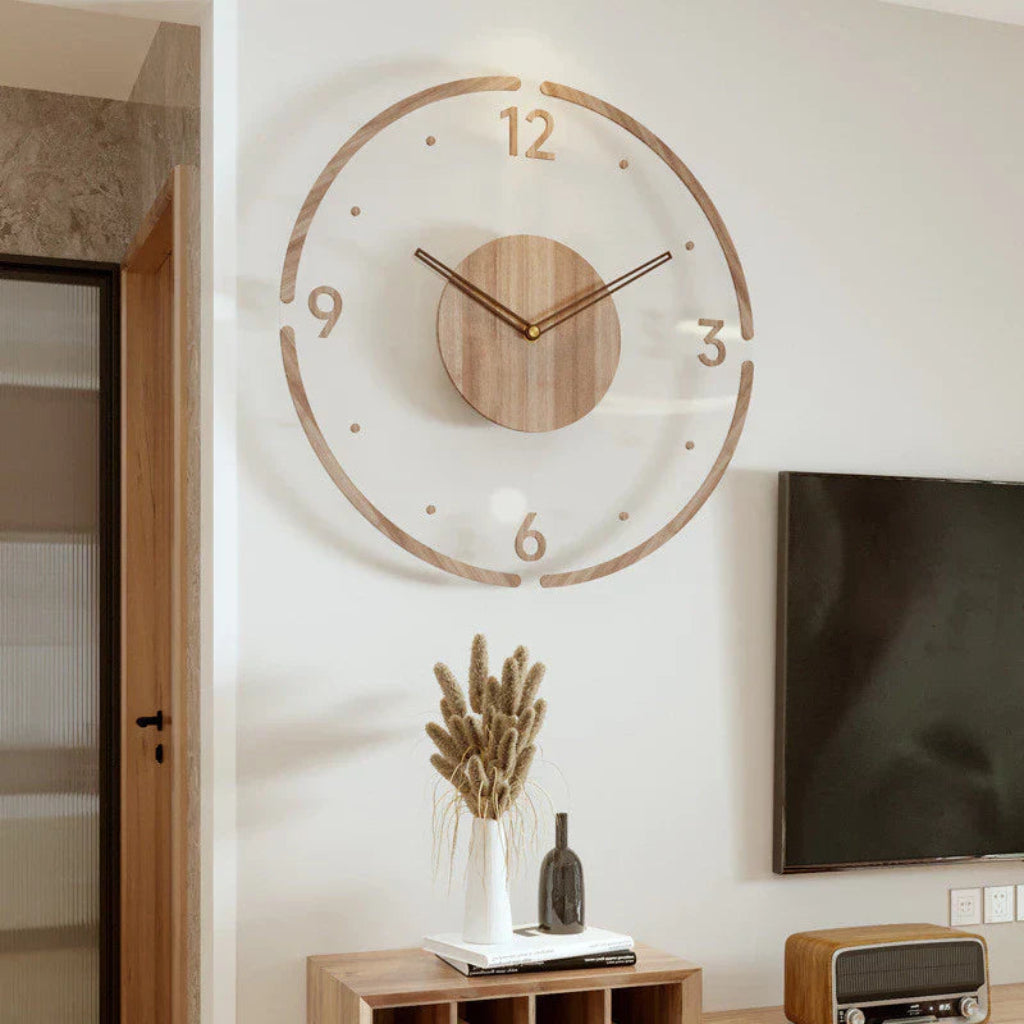 Reloj de Pared Redondo Minimalista Nórdico Grande – Silencioso y Decorativo-Wall clock-Hogar88-Diseño 1-Hogar88