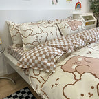 Ropa de Cama con Estampado de Animales Adorables – Suave, Acogedora y Divertida-Home & Garden-Hogar88-Beer B-150 cm x 200 cm 3 unidades-Hogar88