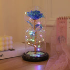 Rosa Galaxia con Luces LED – Flor Decorativa en Cúpula de Cristal-Artificial Flowering Plants-Hogar88-Hogar88