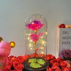 Rosa Galaxia con Luces LED – Flor Decorativa en Cúpula de Cristal-Artificial Flowering Plants-Hogar88-Hogar88