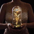 Rosa Galaxia con Luces LED – Flor Decorativa en Cúpula de Cristal-Artificial Flowering Plants-Hogar88-Hogar88