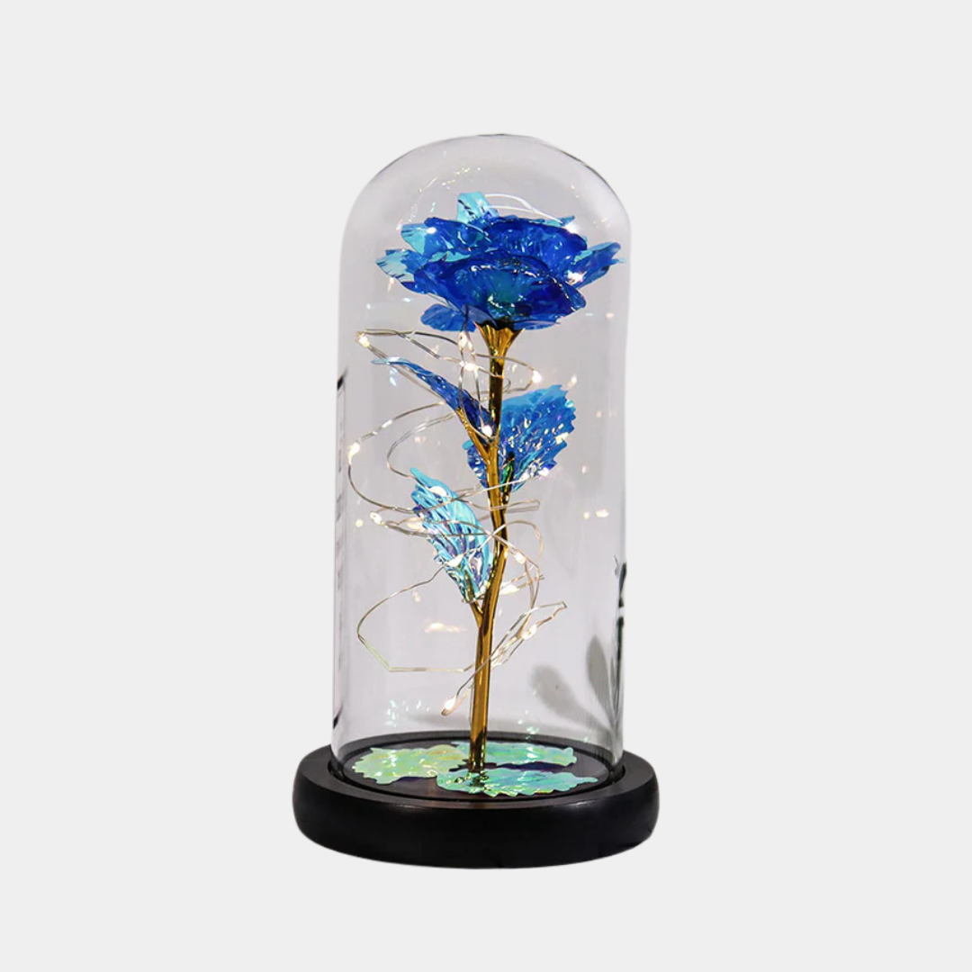 Rosa Galaxia con Luces LED – Flor Decorativa en Cúpula de Cristal-Artificial Flowering Plants-Hogar88-Hogar88