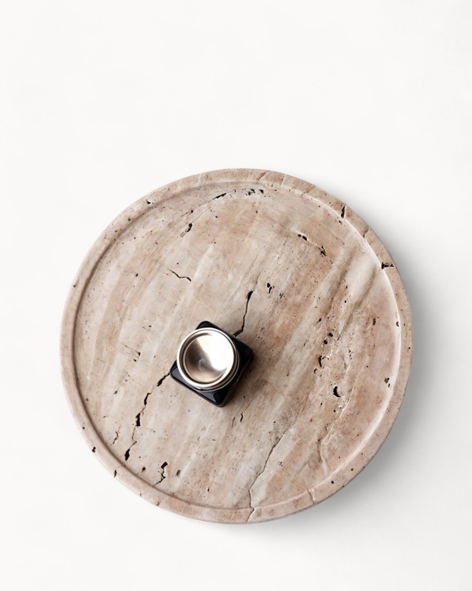 Bandeja de Cerámica – Travertino Beige – Para Perfume, Velas y Joyería-Decorative Trays-Hogar88