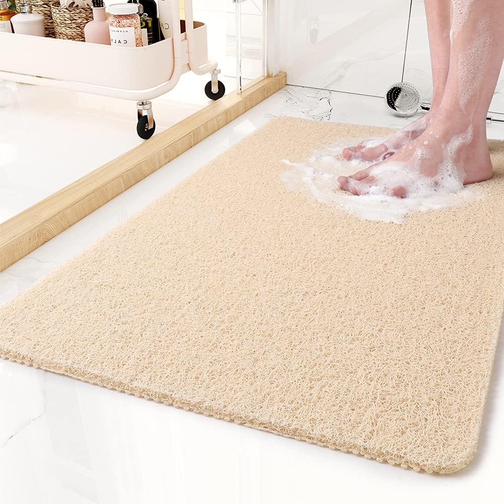 Tapete de Ducha Antideslizante de PVC – Confort Suave y Drenaje Higiénico-Bath Mats & Rugs-Hogar88-Hogar88