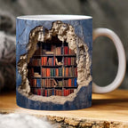 Taza 3D Estantería de Libros – Diseño Creativo para Lectores-Mugs-Hogar88-Hogar88