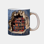 Taza 3D Estantería de Libros – Diseño Creativo para Lectores-Mugs-Hogar88-Hogar88