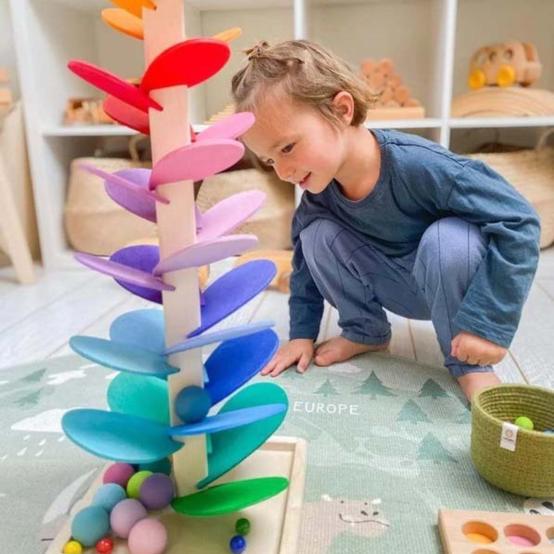 Torre Arcoíris de Madera – Juego Sensorial con Bolas-Activity Toys-Hogar88-Hogar88