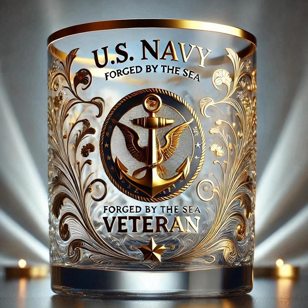 Vaso con Emblema Militar – Homenaje de Cristal para Veteranos-Shot Glasses-Hogar88-Hogar88