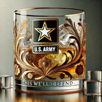 Vaso con Emblema Militar – Homenaje de Cristal para Veteranos-Shot Glasses-Hogar88-Hogar88