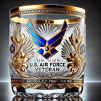 Vaso con Emblema Militar – Homenaje de Cristal para Veteranos-Shot Glasses-Hogar88-Hogar88