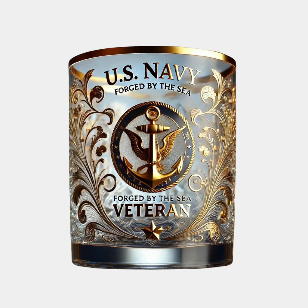 Vaso con Emblema Militar – Homenaje de Cristal para Veteranos-Shot Glasses-Hogar88-Hogar88